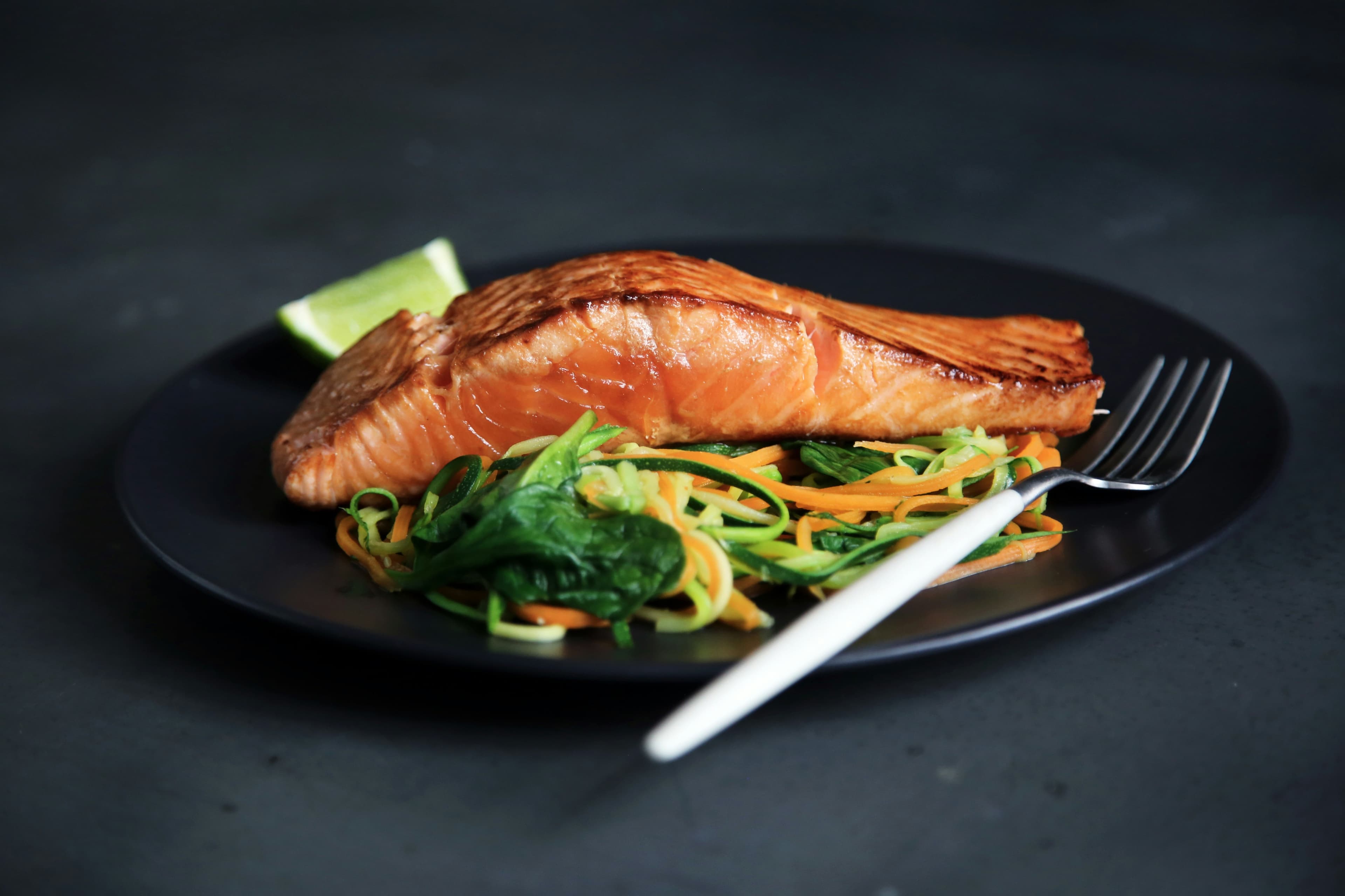 Teriyaki Salmon with Zoodle Stir-Fry